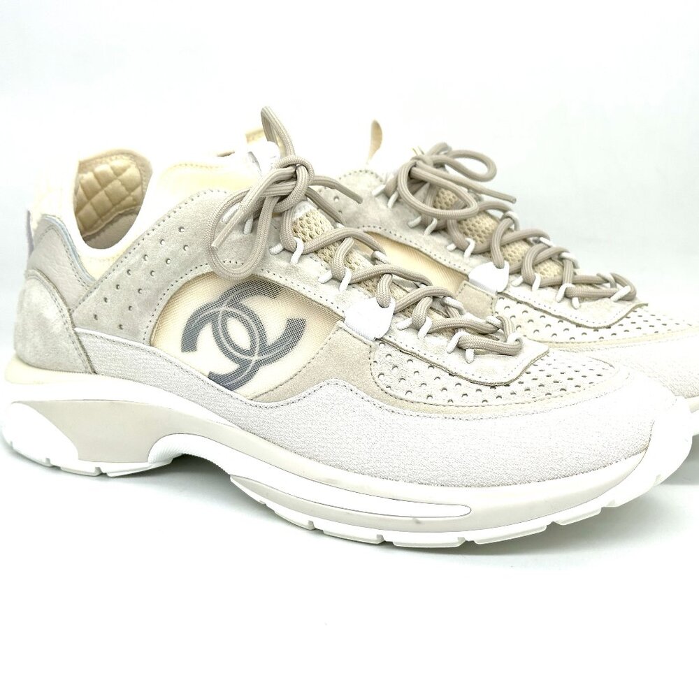 CHANEL 23S 2023 Suede Fabric Mesh CC Sport Sneakers Kicks Shoes Trainers - Picture 7 of 15